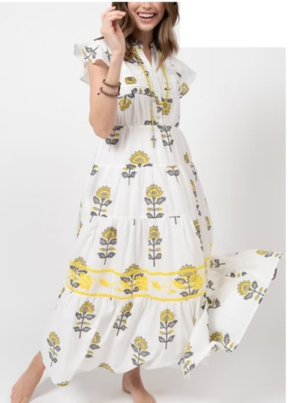 NWT Sister Mary / Ivy Jane Floral Tiered Maxi Dress, sz M